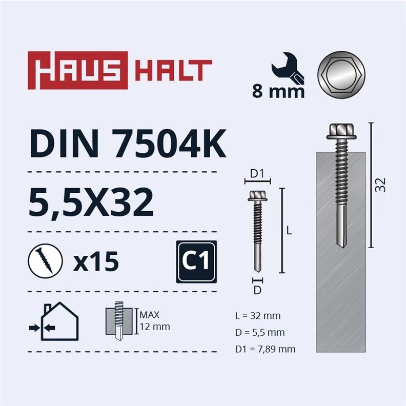 SELF SCR 5 5X32 DIN7504K 12MM