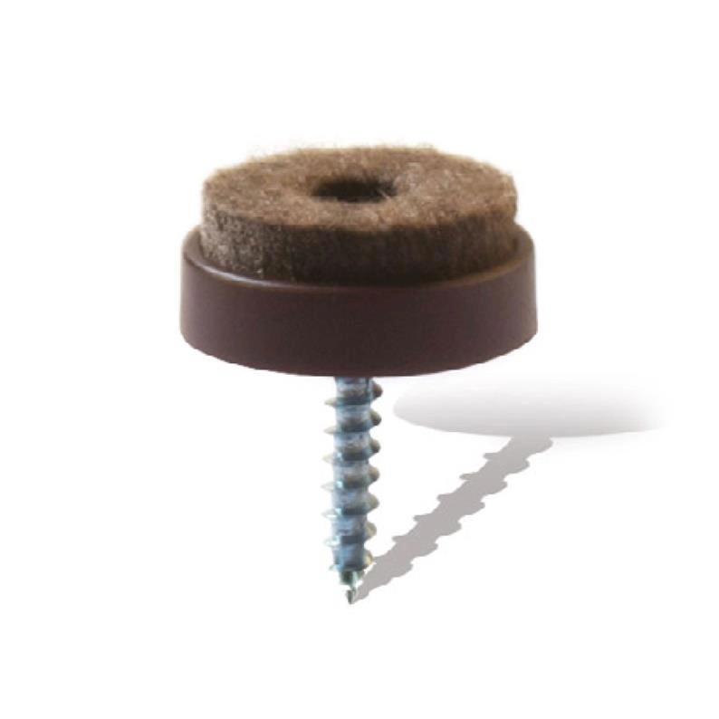 FELT PADS WITH SCREW D20 BROWN