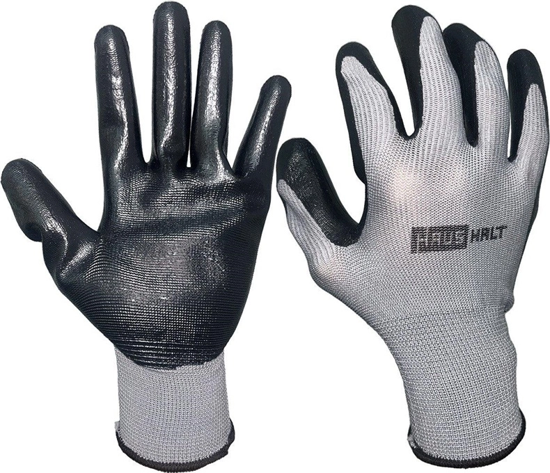 GLOVES POLYESTER BLACK NITRIL GN41HB M