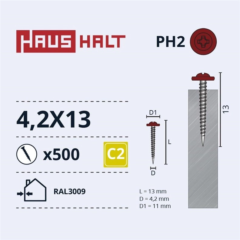 SELF SCREW 4 2X13 MET/MET RAL3009
