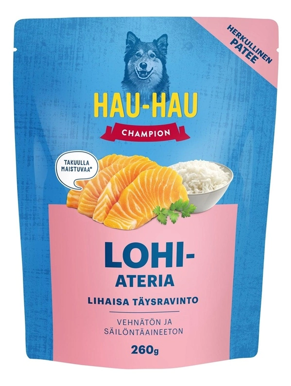 WET DOG FOOD HAUHAU CHAMPION SALMON