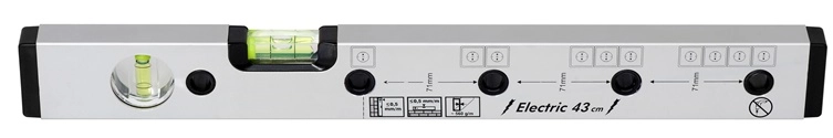 ALU-SPIRIT LEVEL 2V.V 43CM. ELECTRICIANS