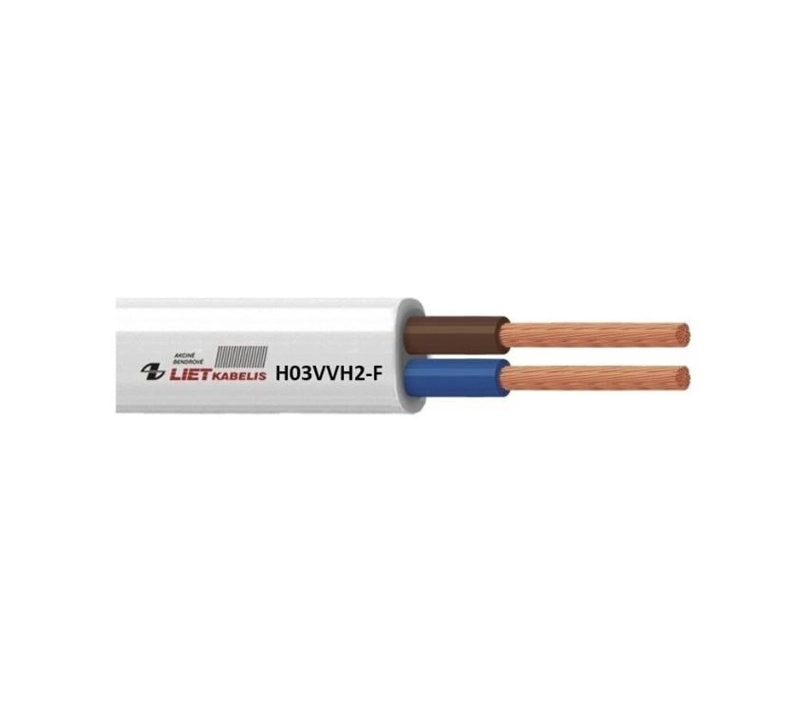CABLE H03VVH2-F 2X0.5 WHITE (100)