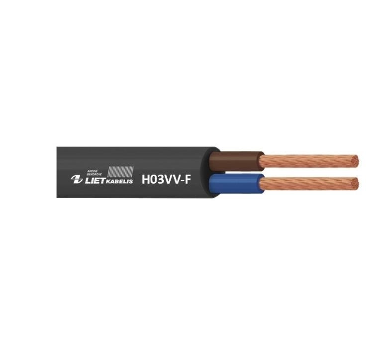 CABLE H03VV-F 2X0.75 BLACK (100)