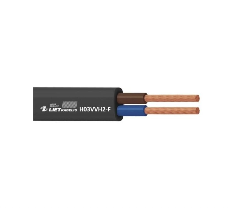 CABLE H03VVH2-F 2X0.75 BLACK (100)