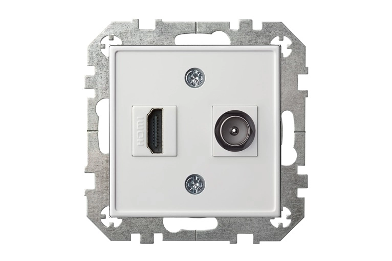 SOCKET HDMI+TV-002-01 WHITE HDMI+TV-002-01_E/B 4770025874219