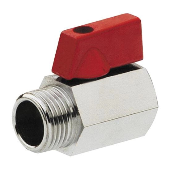 MINI BALL VALVE MALE-FEMALE 3/8 RED