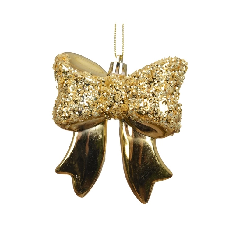 TFT ORNAMENT PLASTIC BOW GOLD 8