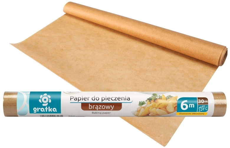 GRATKA BAKING PAPER. BROWN 6MX30CM. ROLL