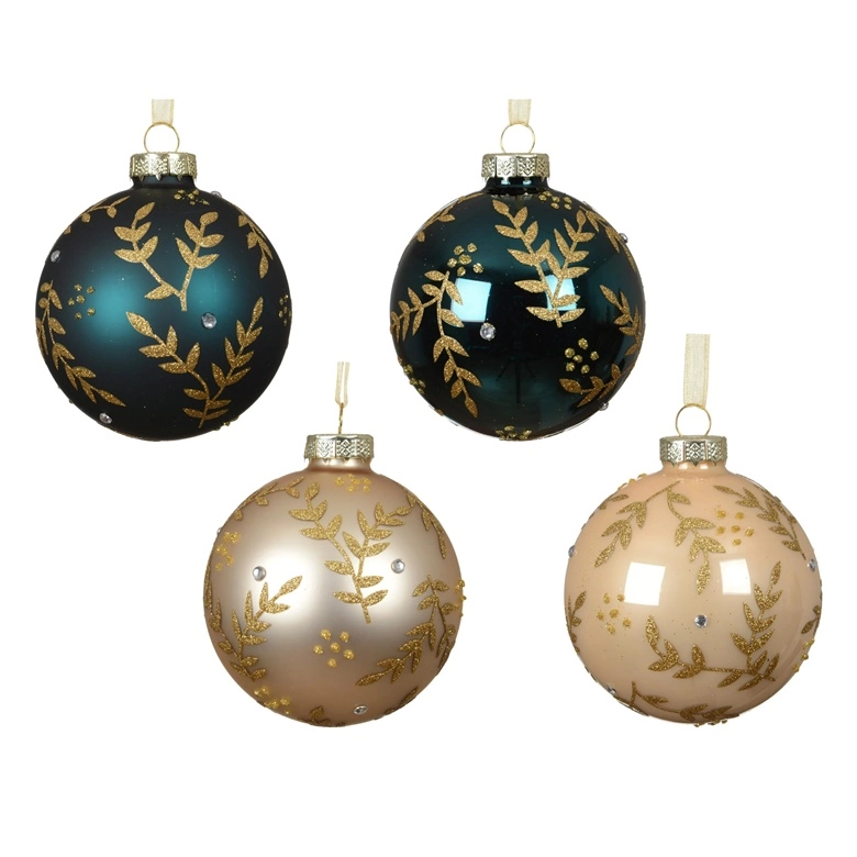 Klass ORNAMENT GLASS LEAVES D8CM 600439268