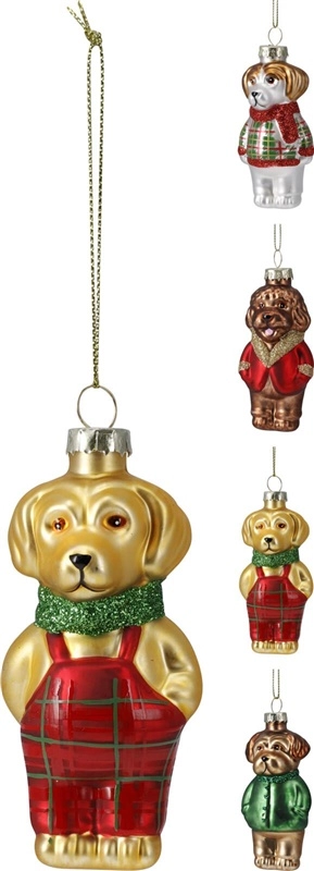 Klass ORNAMENT GLASS DOGS 10CM 600446988