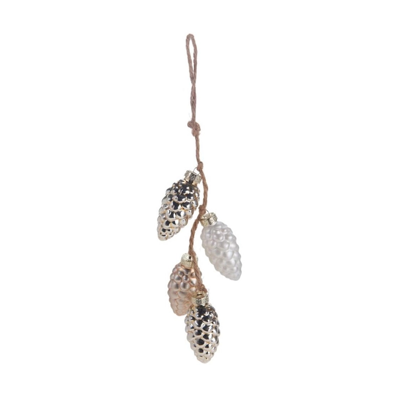 Klass ORNAMENT GLASS PINECONE CHAMP 6