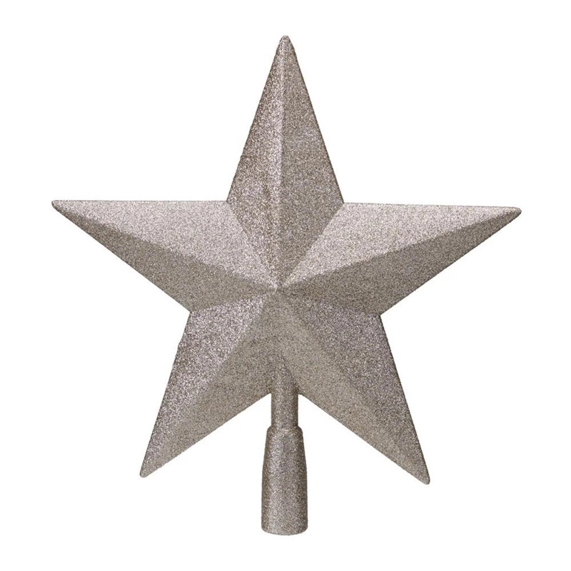 Skrzynkazdrewna TREE TOPPER PLASTIC STAR CHAMPAGNE