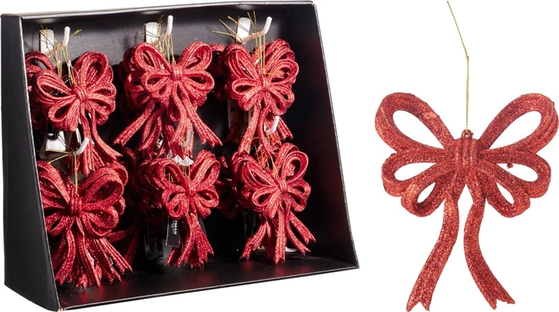 Mica Decorations DECORATION HANGING BOW RED