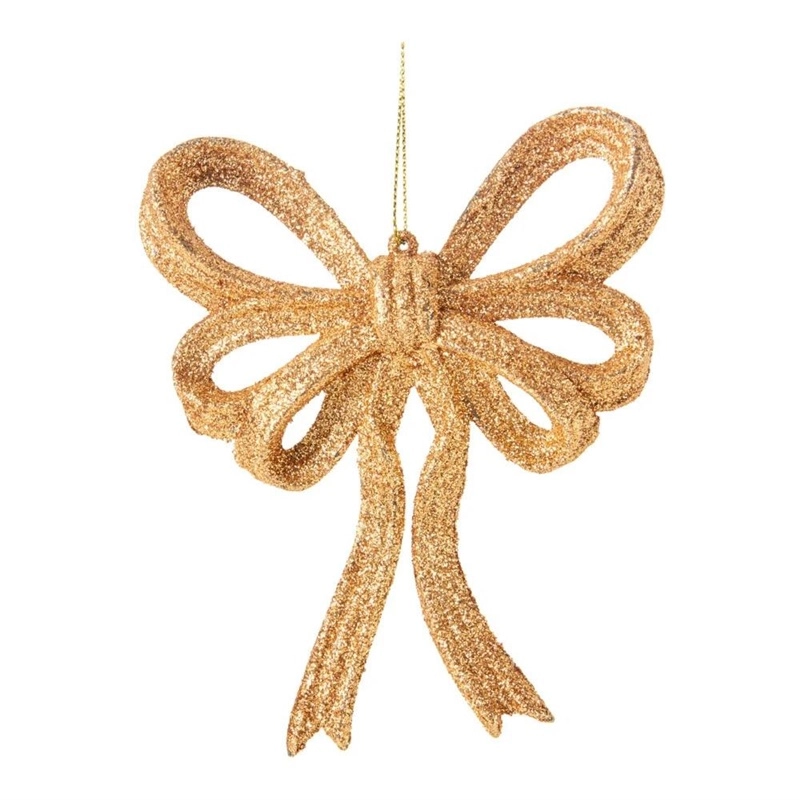 Mica Decorations DECORATION HANGING BOW GOLD