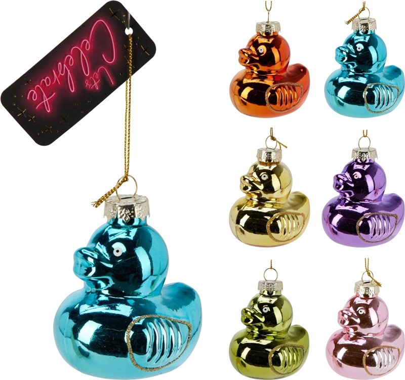 Klass ORNAMENT GLASS DUCK H7.4CM