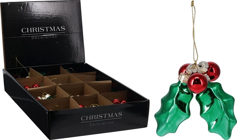Klass ORNAMENT GLASS HOLLY 6CM 600497290