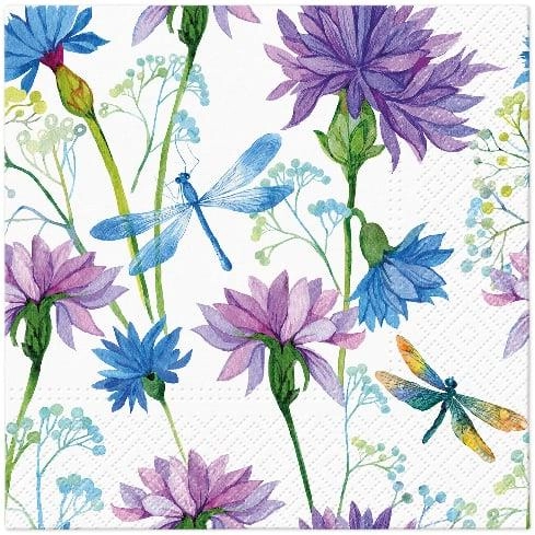 NAPKINS PAPER W DRAGONFLY 33X33CM 20PCS