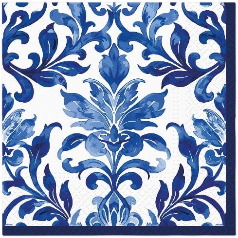 NAPKINS PAPER W BLUE ORNAM 33X33CM