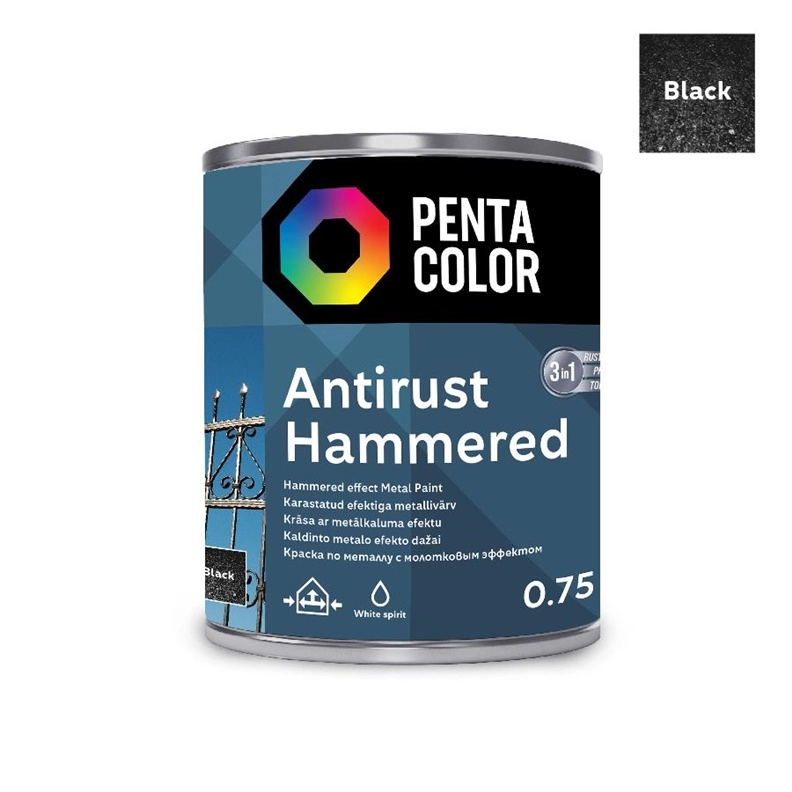 PAINT PENTAC ANTIRUST HAMMERED BLK 750ML