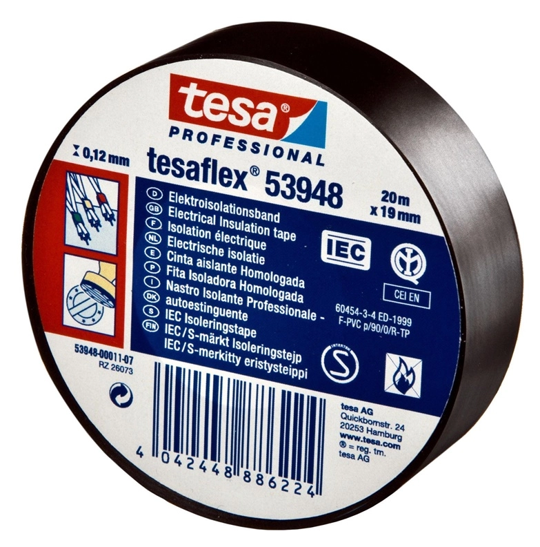 TAPE INSULATION  0.15x19MM 20M BLACK