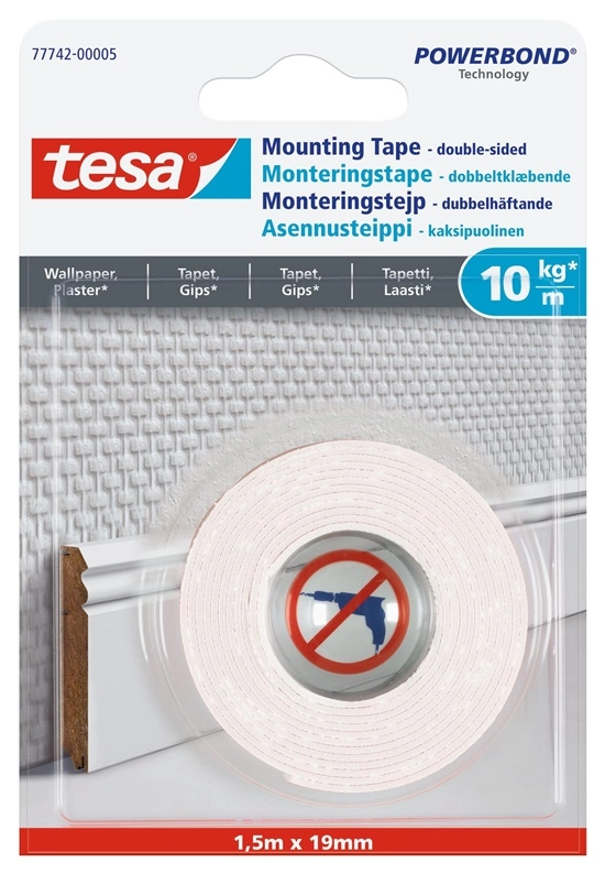 TAPE DOUBLE-SIDE 1.5MX19MM FOR WALLPAPER