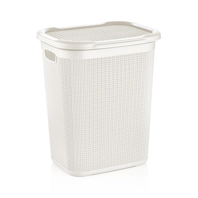 Laundry Basket 50L KNIT White 55x43x34cm