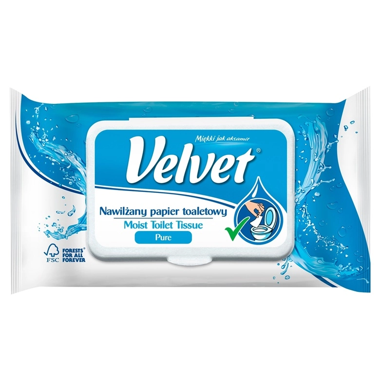 TOILET PAPER VELVET WET PURE 48PCS