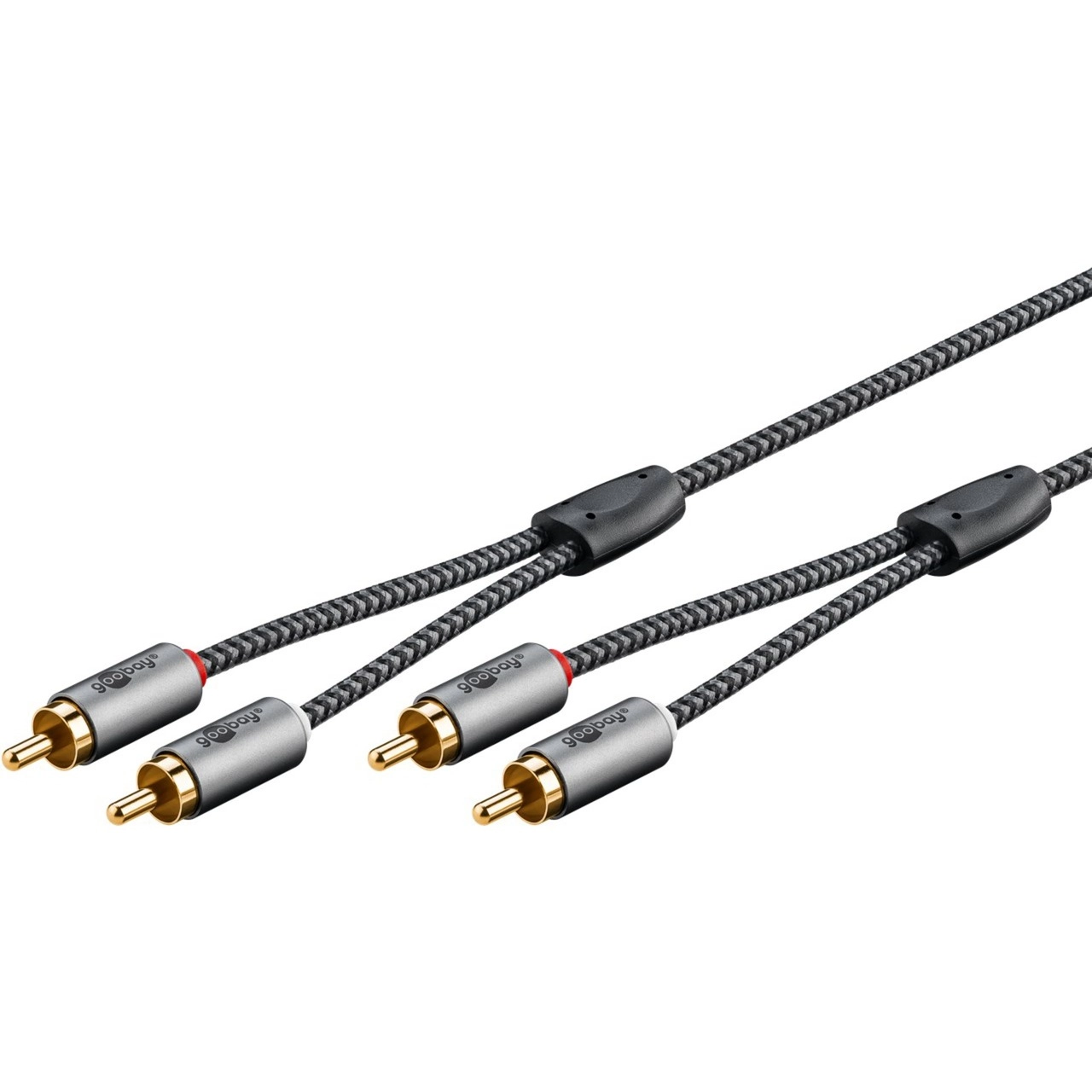 Goobay Plus stereo RCA cable (black/silver
