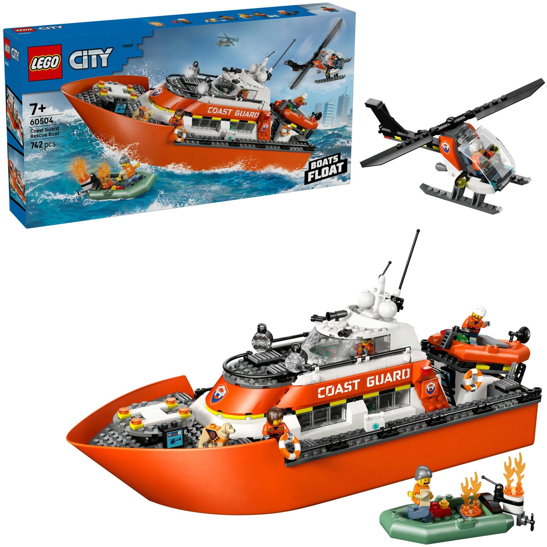 LEGO City Łódź ratunkowa i helikopter