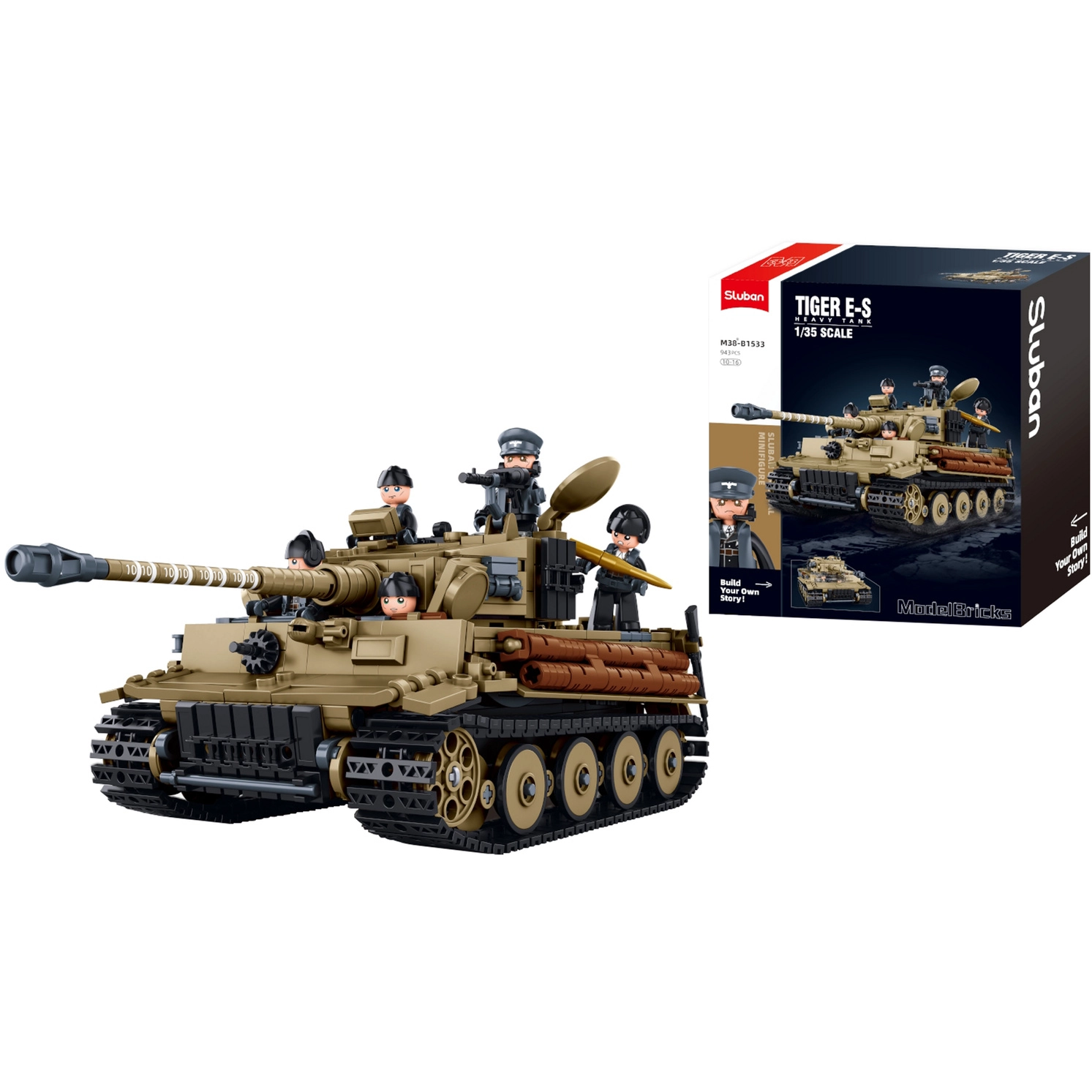 SLUBAN ModelBricks 1/35 Tiger Tank 941