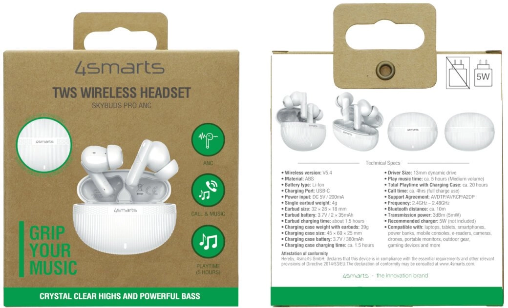 4smarts TWS Bluetooth headphones SkyBuds Pro