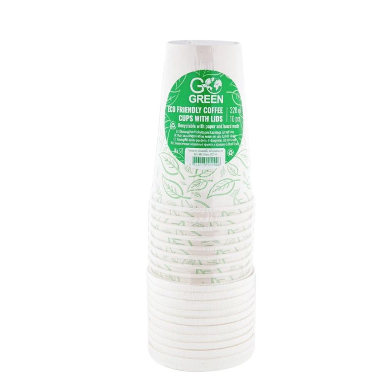 Eco-friendly coffee cups with caps Go