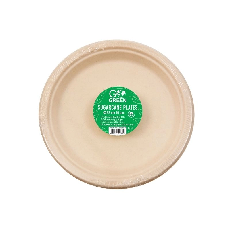Compostable sugar cane skives Go Green