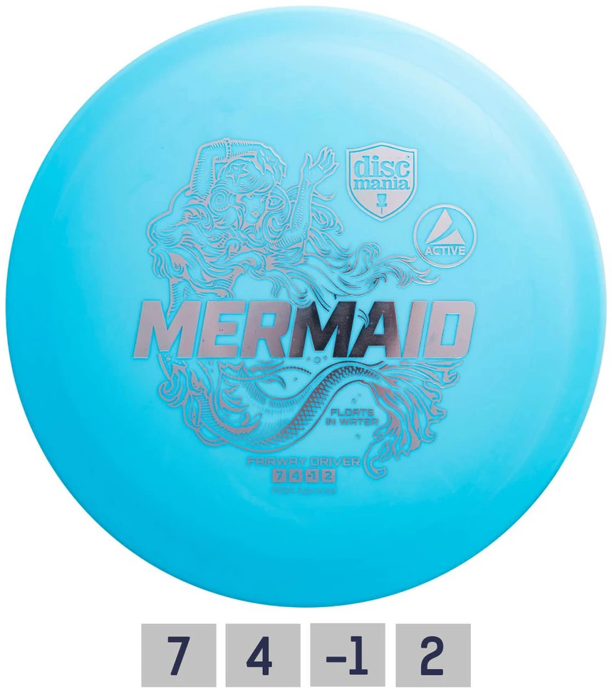Blue Discgolf disc Fairway Driver MERMAID