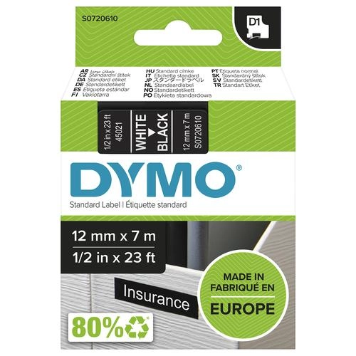 DYMO Authentic D1 Labels  White Print