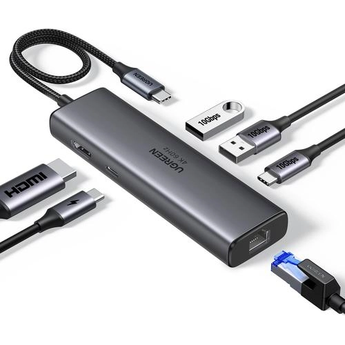 HUB UGREEN 6EN1 USB-C A HDMI+2XUSB-A+USB-C+RJ45+PD