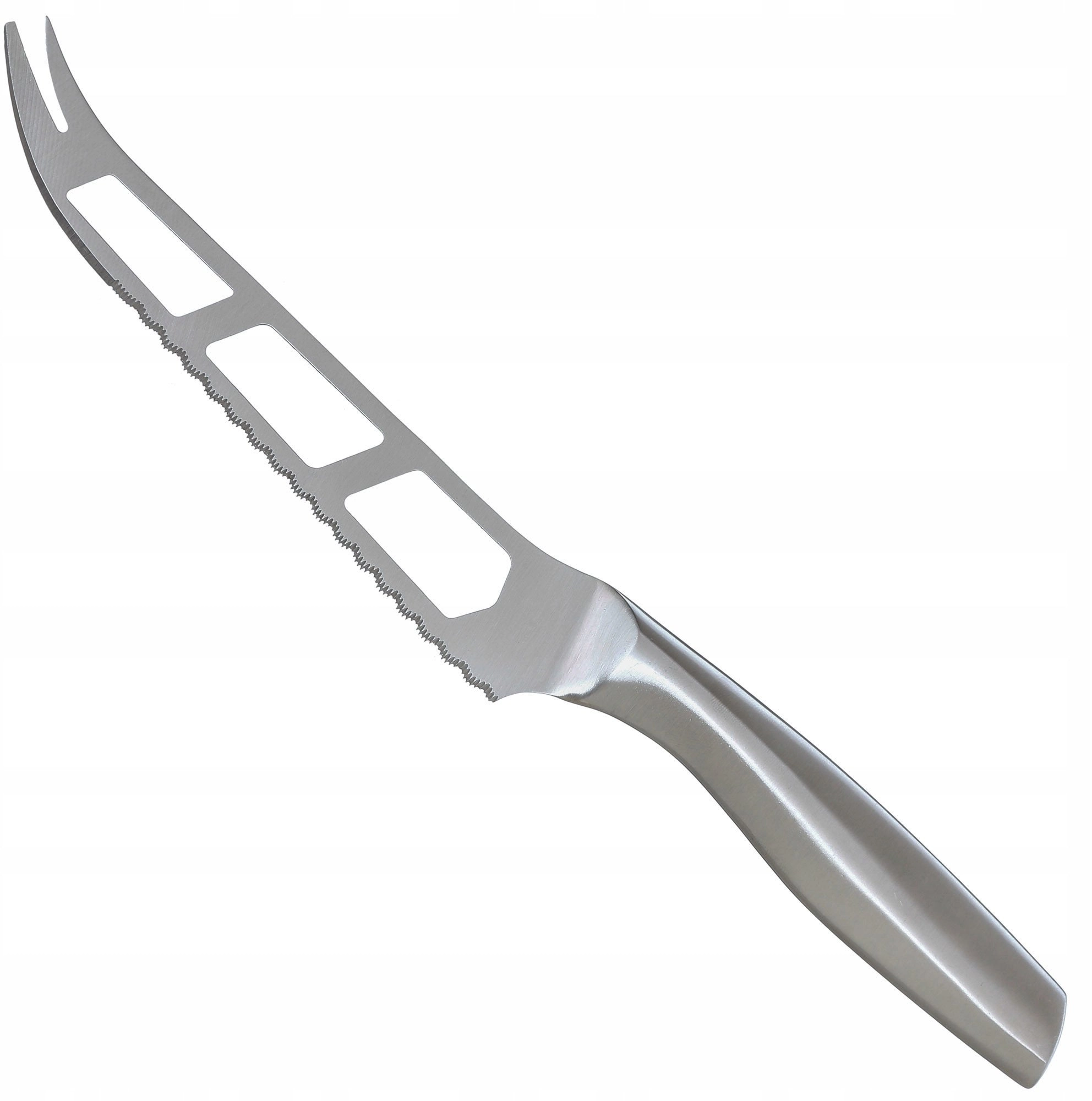 Stainless steel cheese knife with profiled