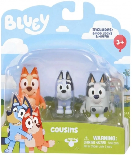 Bluey Figurki Kuzyni 3-pak Bingo Socks