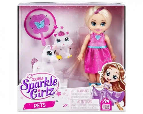 Zuru S001-SPARKLE GIRLZ-DOLLS PLAYSET-DOLLS  PETS-4. 100522