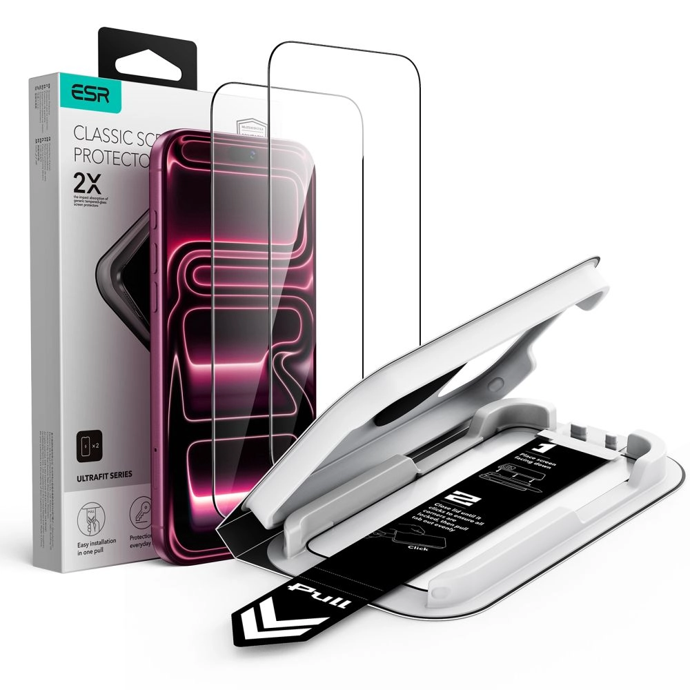 ESR UltraFit Classic 2-Pack Tempered Glass