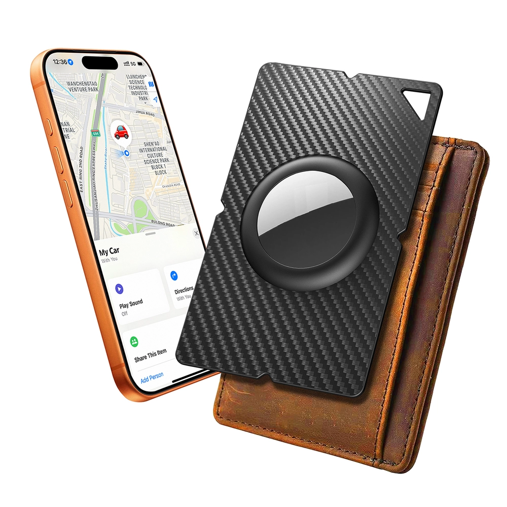 Airtag Carbon Fiber Pattern Wallet Card