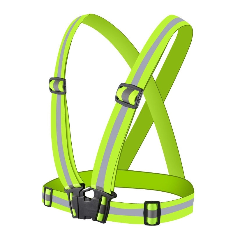 Adjustable reflective harness for a running