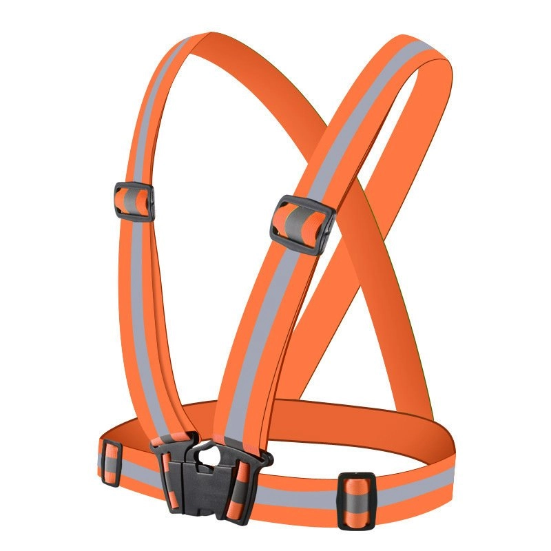 Adjustable reflective harness for a running