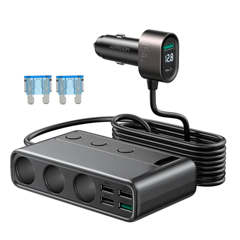 Automobilinis įkroviklis Joyroom 9in1 154W 3x12V