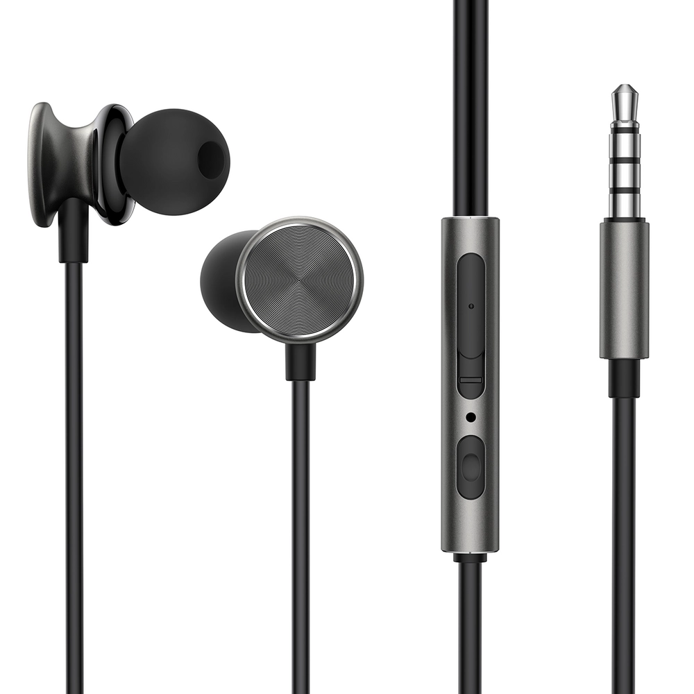 Joyroom austiņas Joyroom Wired Series JR-EW03 ieliekamās austiņas - tumši pelēkas