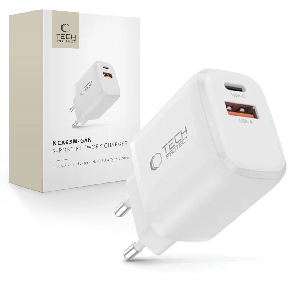 PowerNeed charger Tech-Protect NCA65W-GAN USB-A USB-C