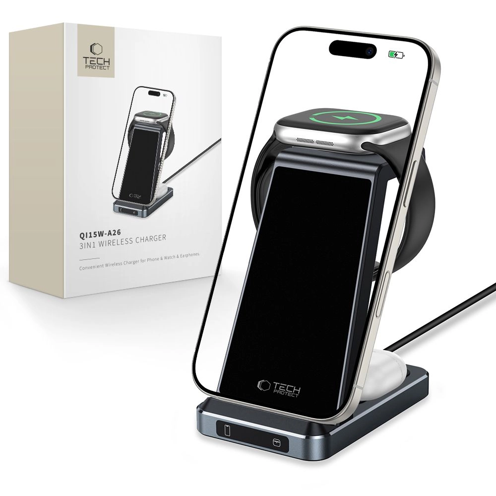 Tech-Protect QI15W-A26 Inductive Charger 15W 3in1