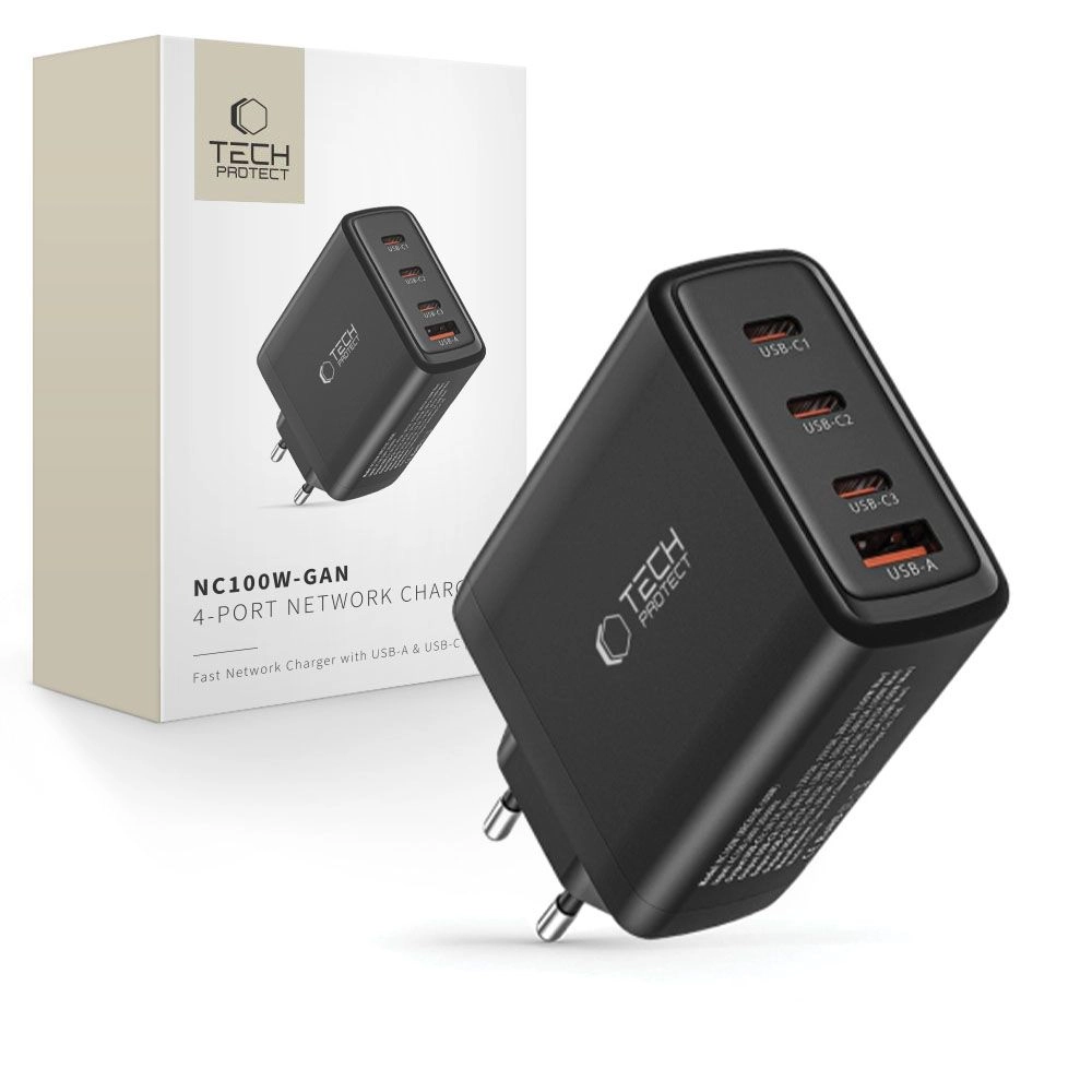 Tech-Protect NC100W-GAN charger network GaN 3x