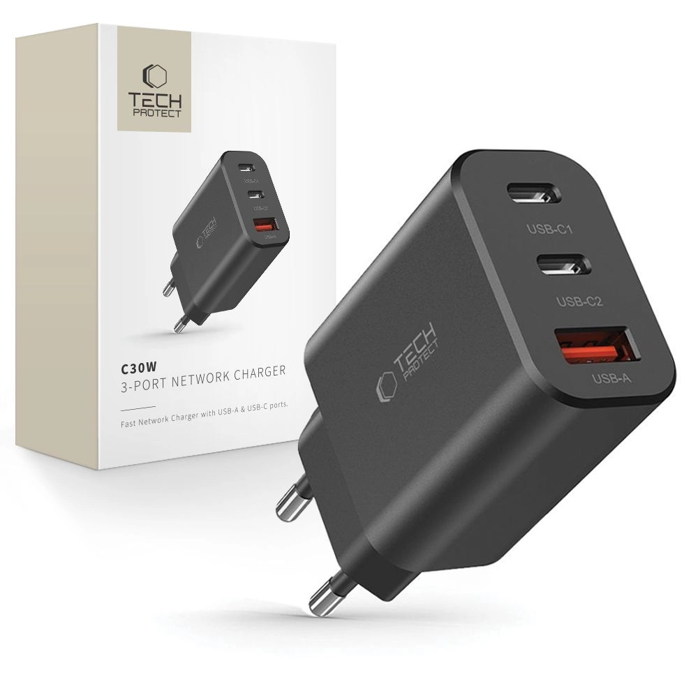 Tech-Protect NC30W charger 2x USB-C PD